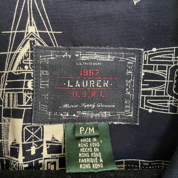 Ralph Lauren navy blue Maritime print jacket sz M - Picture 9 of 10